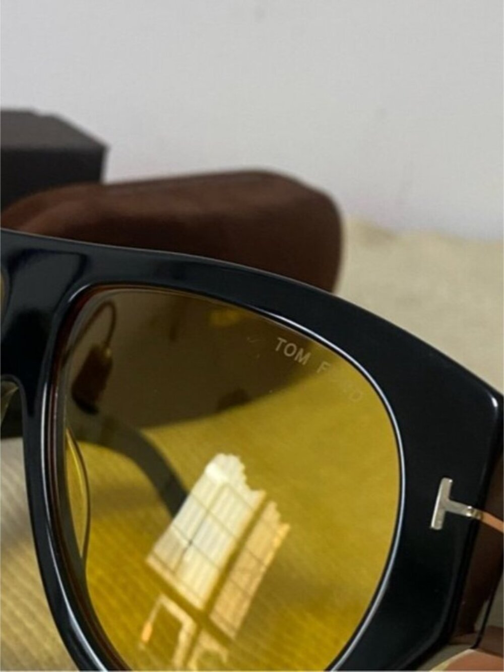 Tom Ford Black Sunglasses with Yellow Lenses - Picture 3 of 5
